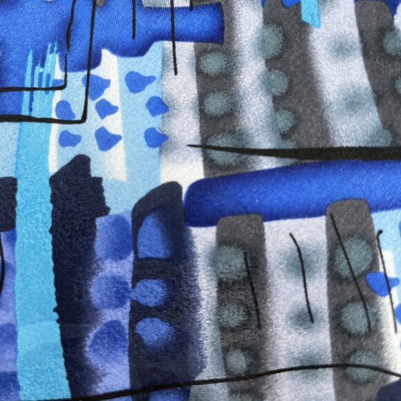 J. Garcia Collection Fifty-Seven Abstract Blue Silk Tie - Picture 3 of 5